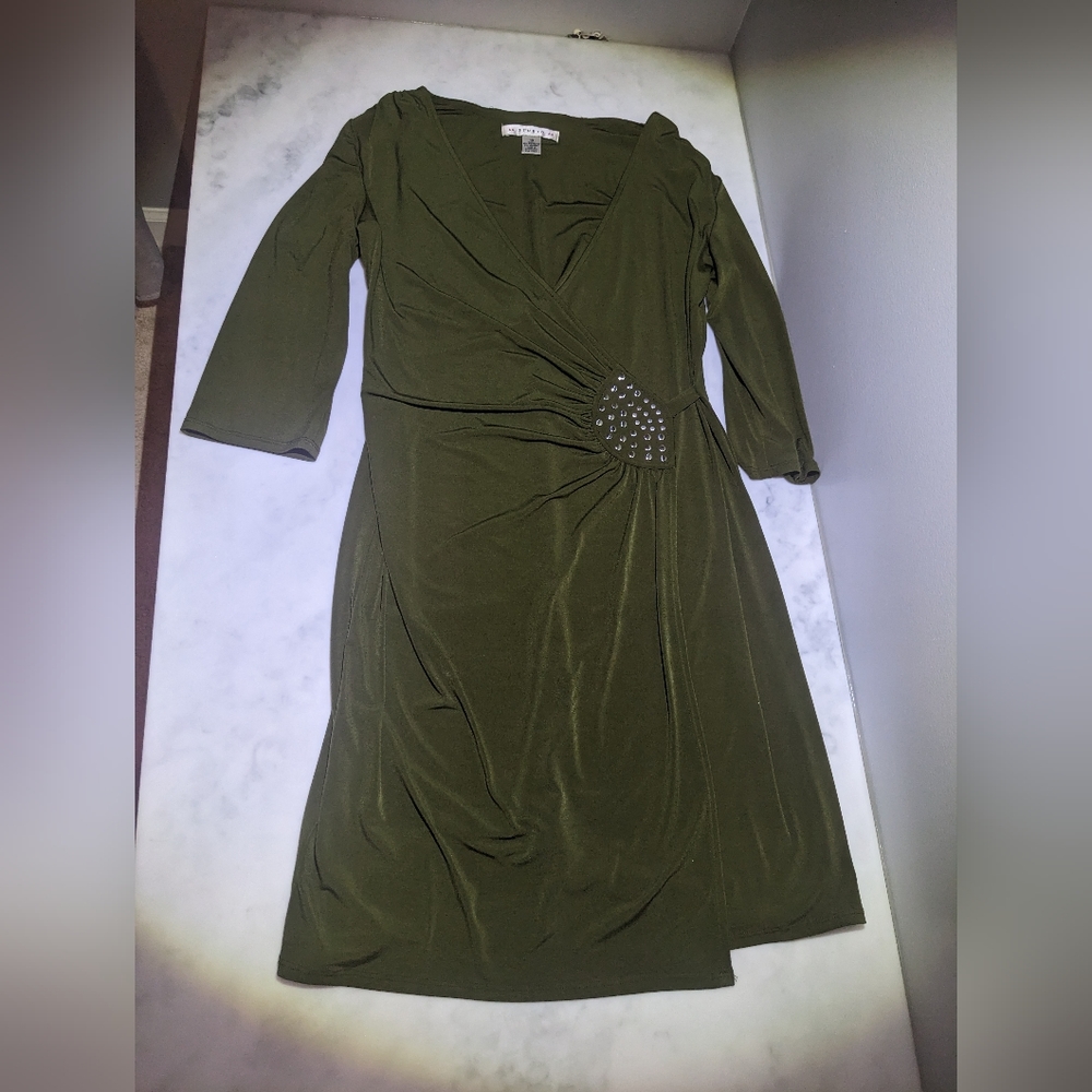 Wrap Style Dress / AA Studio Green Wrap Dress